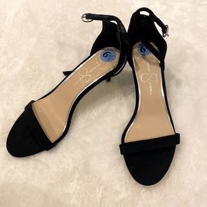 Jessica Simpson, size 6.5, open toe black heels